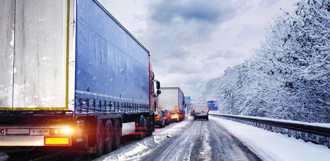 snow on motorway