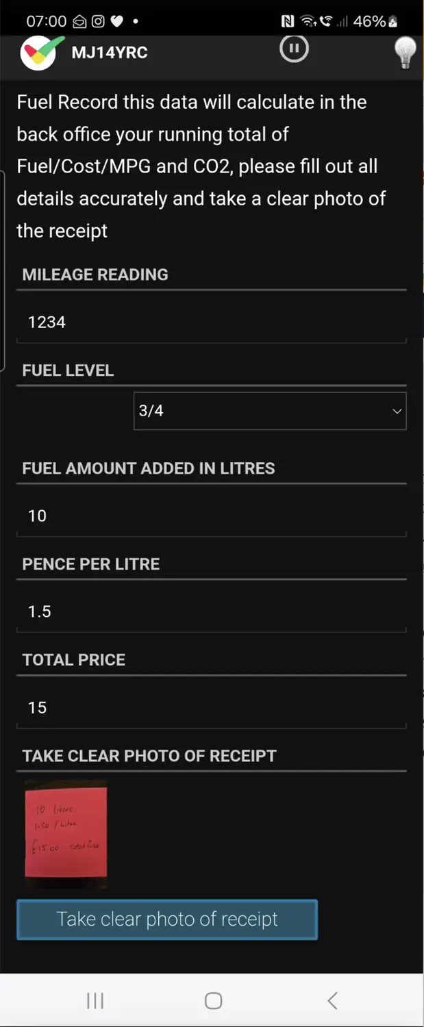 Fuel records
