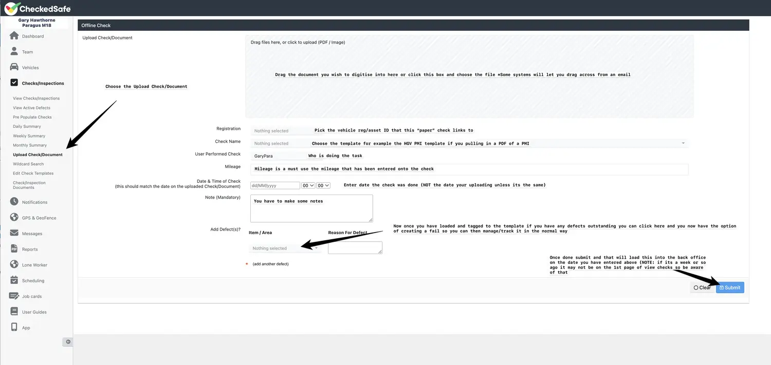 Upload document